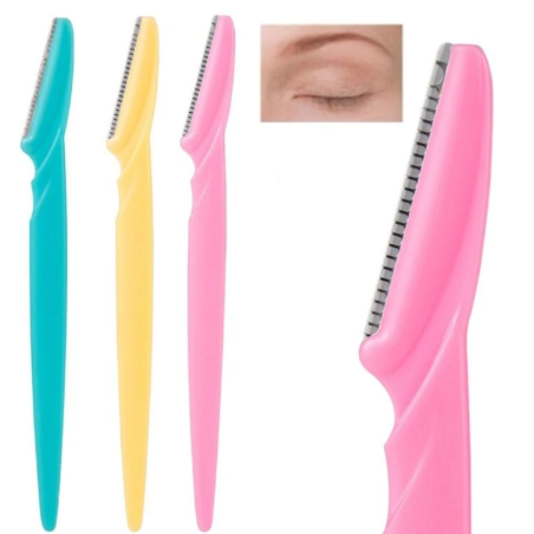 Kit Lâmina Navalha Eyebrow Razor Para Sobrancelha Rosto 3 unidades