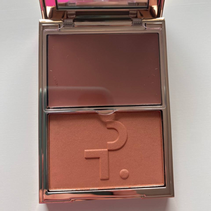 Blush Patrick Ta Major Beauty Headlines Double-Take Crème & Powder Blush | Not Too Much (Embalagem Arranhada, sem caixa)